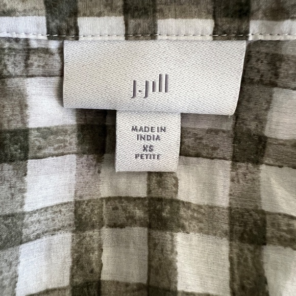 J Jill Green and White Gingham Cotton Silk Sleeveless Blouse Size XS Pe… - Picture 8 of 10